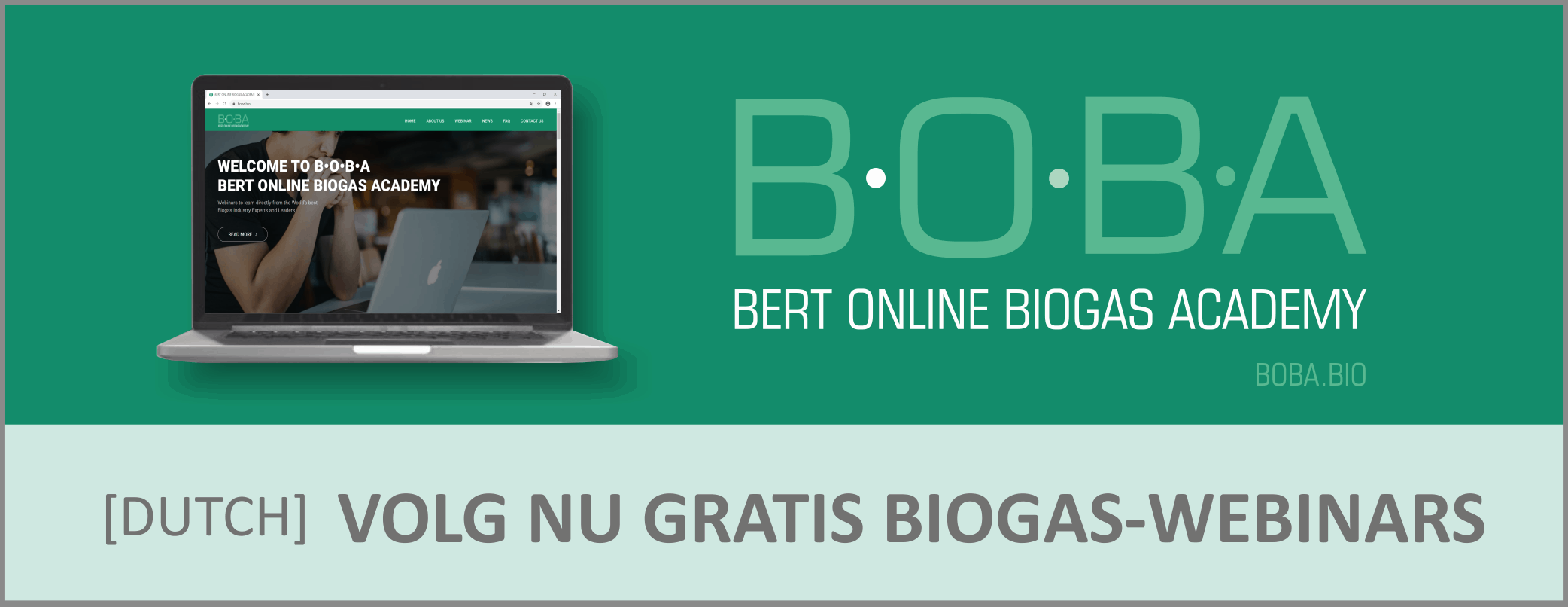 Stap in de wereld die biogas heet met de gratis webinars van de Bert Online Biogas Academy